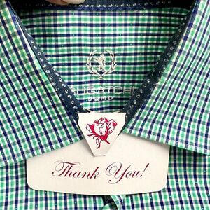 Bugatchi Cotton Gingham Plaid Flip Cuff Shirt